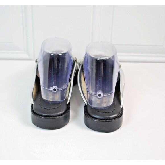 G.H. Bass Weejuns Lianna Mules Silver & White Leather Slides 7.5M US NEW - Picture 4 of 8